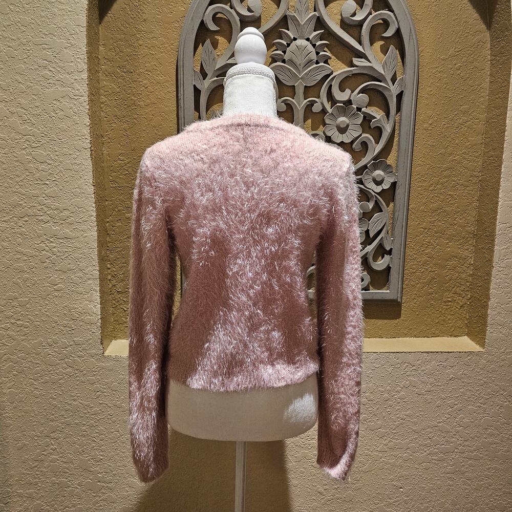 Wonder Nation Youth XL Swan Sweater Pink Fuzzy Graphic Soft Cozy Tween Cute - Picture 4 of 7